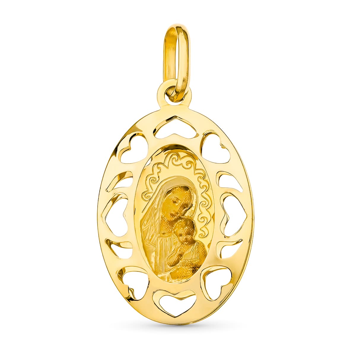 Medaglia in oro giallo 18K smaltata 26x16 mm