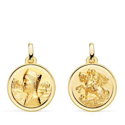 18K Scapular Virgin Montserrat and Saint George Bezel 18 mm