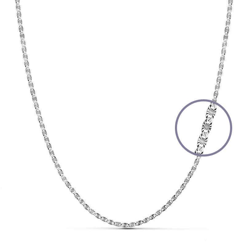 Chaîne diamant en or blanc massif 18 carats 40 cm 2 mm