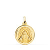 18K Medalla Oro Amarillo Virgen De Las Nieves Bisel 18 mm