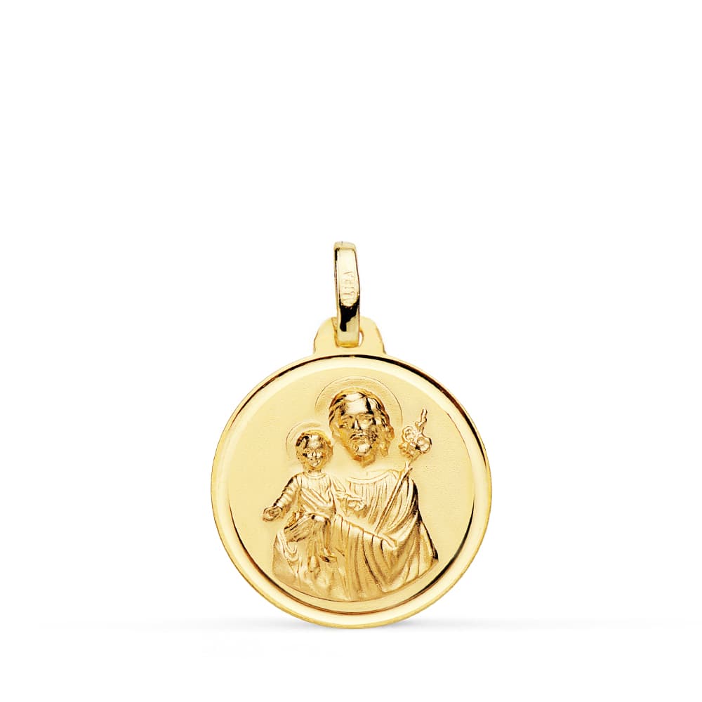 Medaglia San Giuseppe 18K Bisel 18 mm