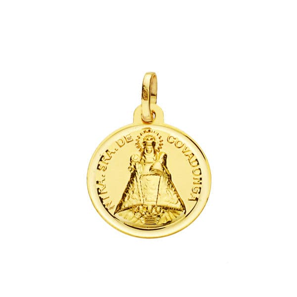 18K Virgin of Covadonga Medal 16 mm