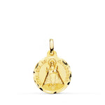 Médaille 18K de la Vierge de Covadonga sculptée 16 mm