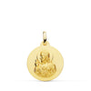 18K Medalla Cristo Sagrado Corazon De Jesus Liso 18 mm
