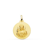 18K Medalla Cristo Sagrado Corazon De Jesus Liso 18 mm