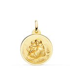 Lunette Médaille Saint Antoine 18K 20 mm 2,75 Gr