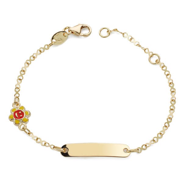 18K Sun Enamel Slave Bracelet 14.5 cm
