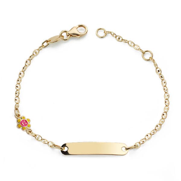 18K Sun Enamel Slave Bracelet 14 cm
