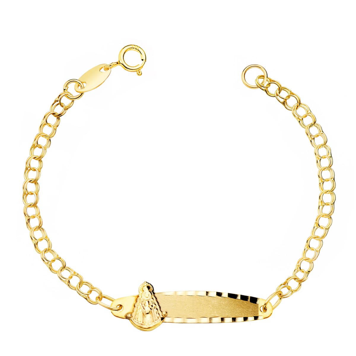 18K Baby Slave Yellow Gold Hungarian Plate Virgin Dew 24x5 mm 12 cm