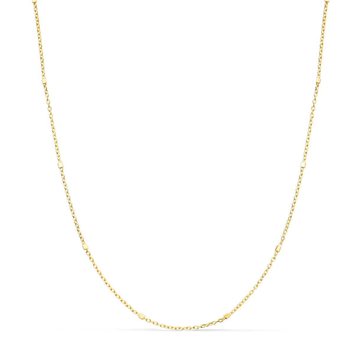 18K Solid Combined Forced and Cubes Chain. Length 45 cm Width 1 mm