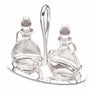 Aceitera y vinagrera modelo Inglés oval de plata con botellas de cristal