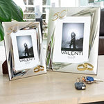 Silver Photo Frame 50th Anniversary Golden Wedding Rings 