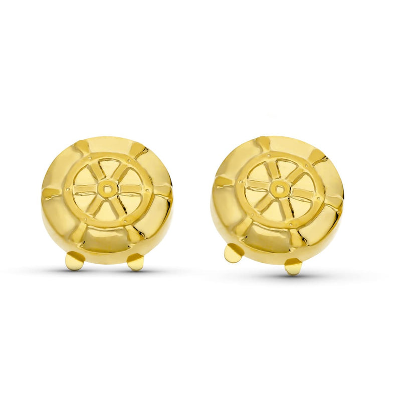 18K Yellow Gold Rudder Button Cover 15 mm