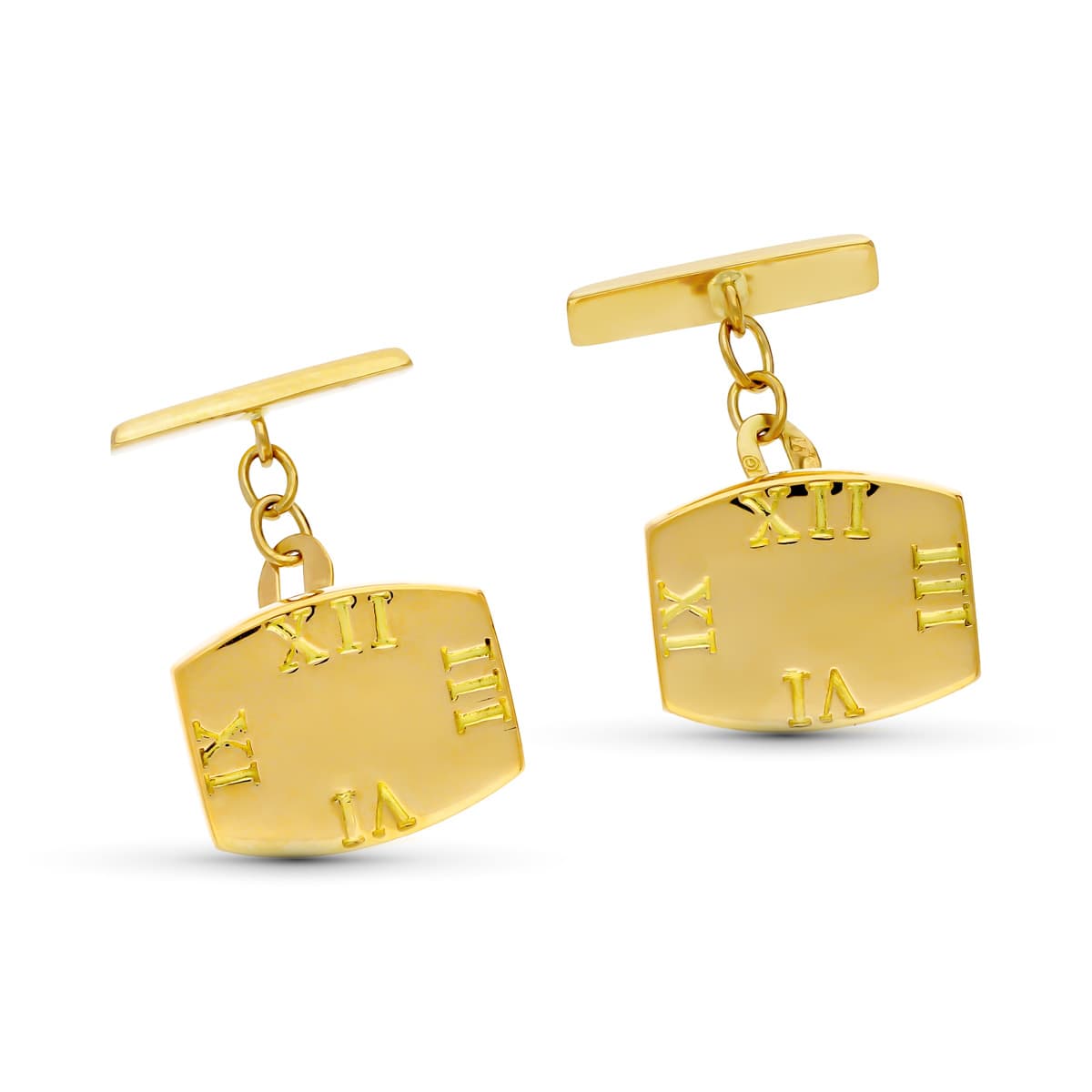 18K Yellow Gold Barrel Cufflinks 16x13 mm