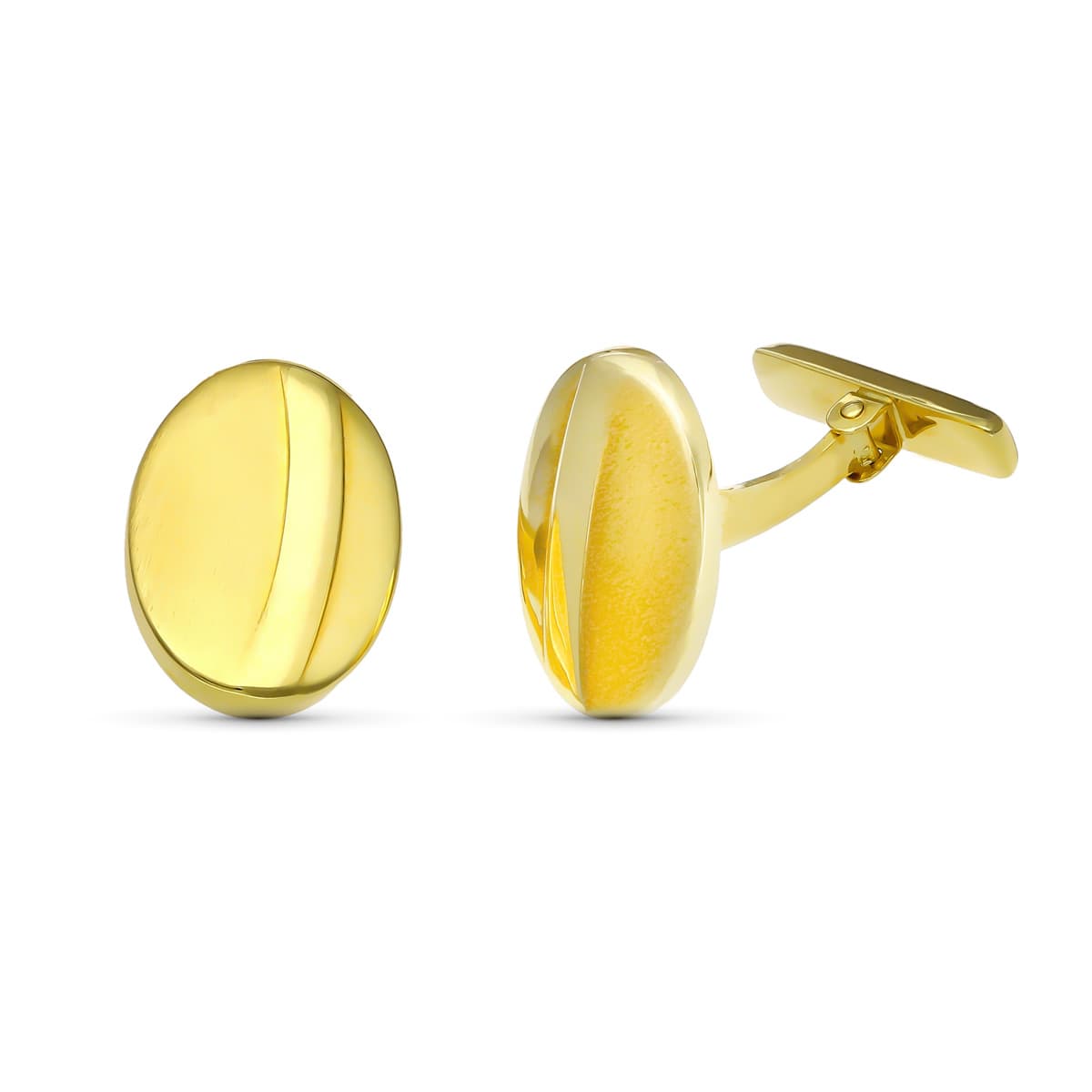 18K Cufflinks Yellow Gold Barrel 18x13 mm Yellow Gold