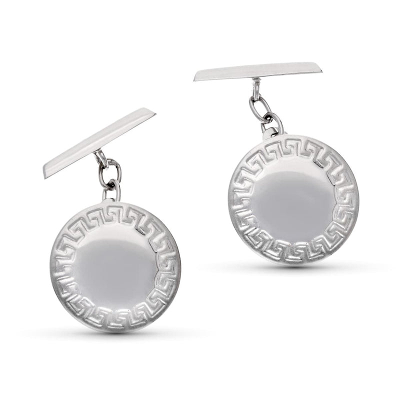 18K Gemelos Oro Blanco Redondo 16 mm