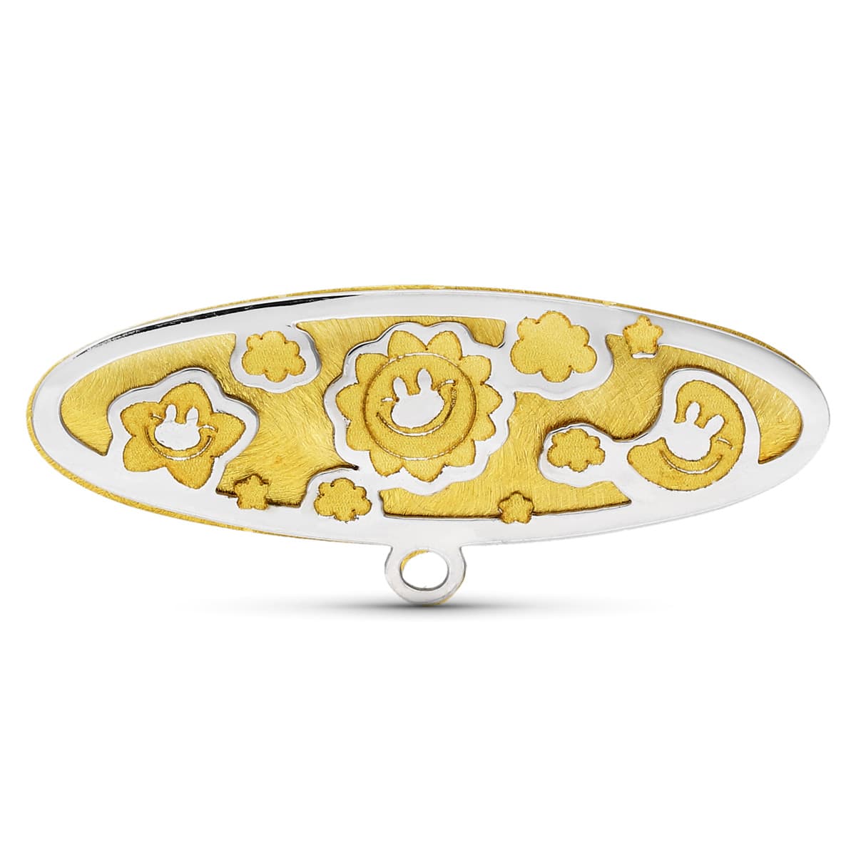 18K Bicolor Gold Pin 28X9 mm