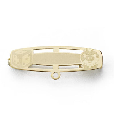 18K Alfiler Dado Y Cerdito. 28X8 mm