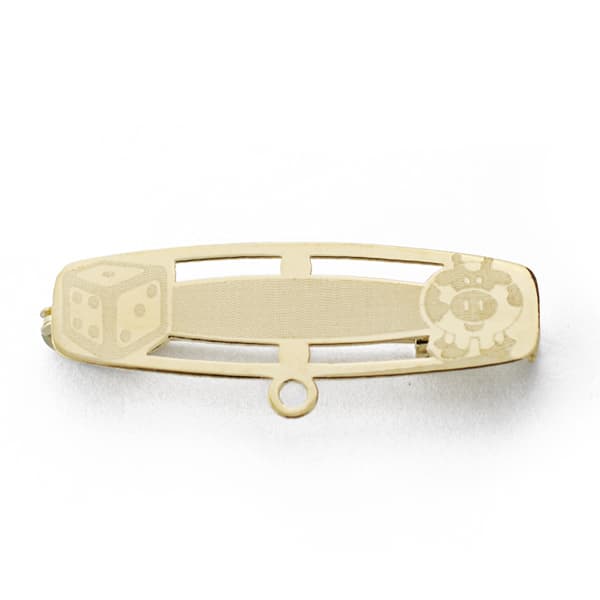 18K Alfiler Dado Y Cerdito. 28X8 mm