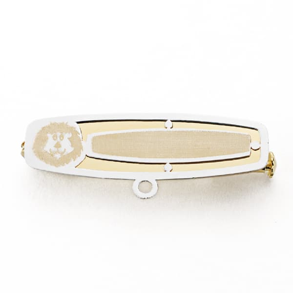 18K Bicolor Lion Pin. 27X11 mm