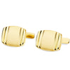 18K Gemelos Oro Amarillo Tonel Mate y Brillo 17x13 mm Cierre Rigido Oscilante