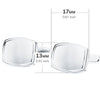 18K White Gold Stamped Cufflinks Barrel 17x13 mm Rigid Oscillating Clasp