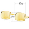 Gemelos Oro Amarillo Tonel Mate y Brillo 17x13 mm Cierre Rigido Ocsilante
