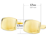 Gemelos Oro Amarillo Tonel Mate y Brillo 17x13 mm Cierre Rigido Ocsilante