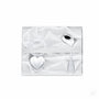 Kit de regalo de bebé de plata modelo Corazón con sonajero y cuchara en estuche