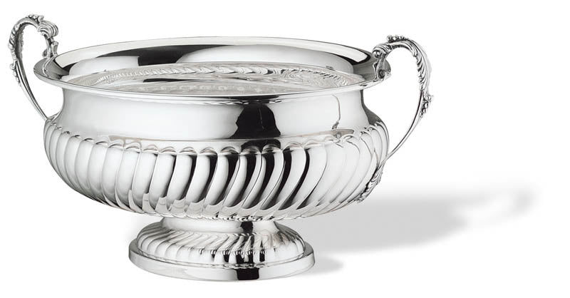 Silver Oval Salomonic Table Centerpiece