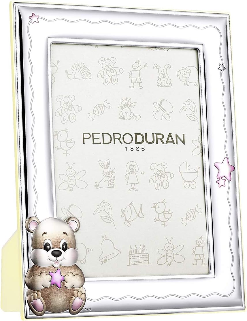 Pedro Duran photo frame Teddy with pink stars