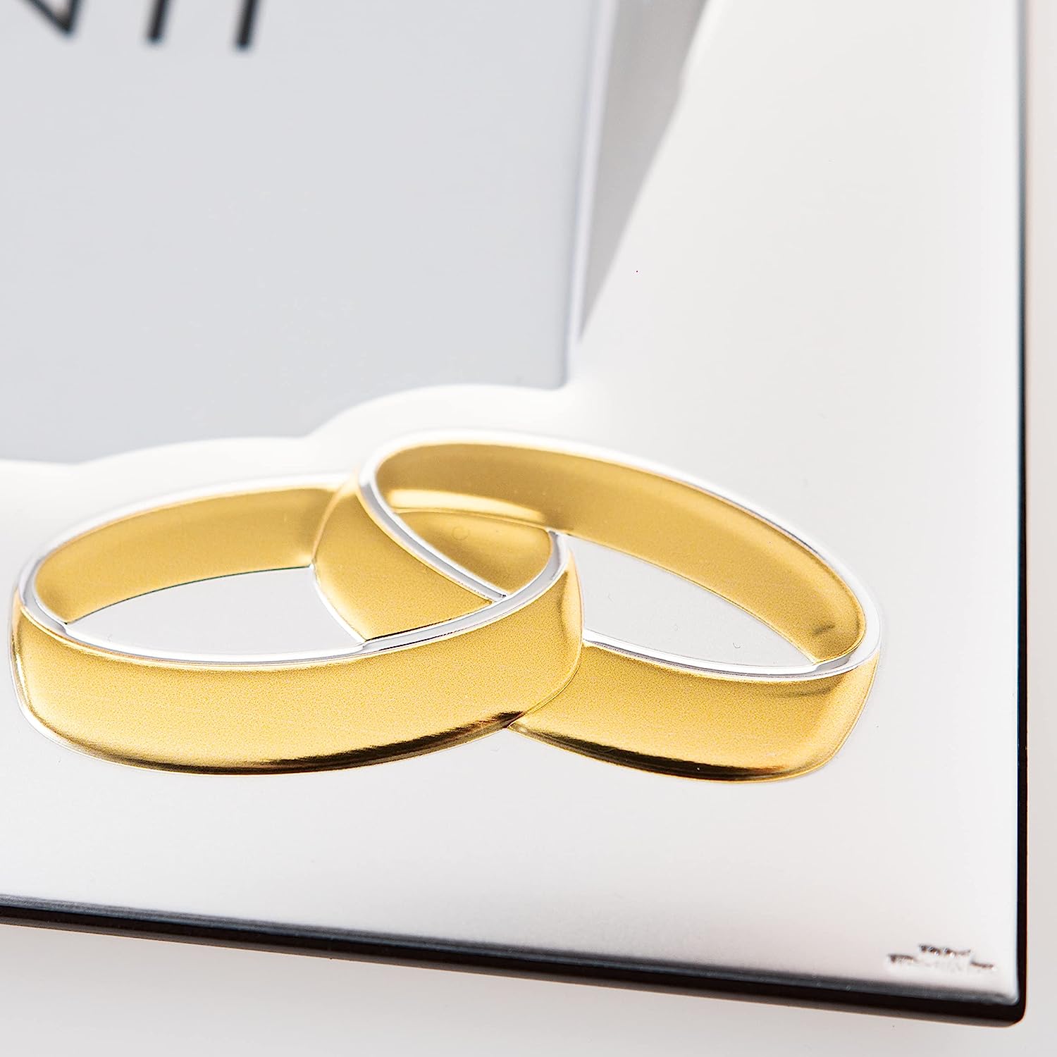 Silver Photo Frame 50th Anniversary Golden Wedding Rings