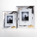 Silver Photo Frame 50th Anniversary Golden Wedding Rings 