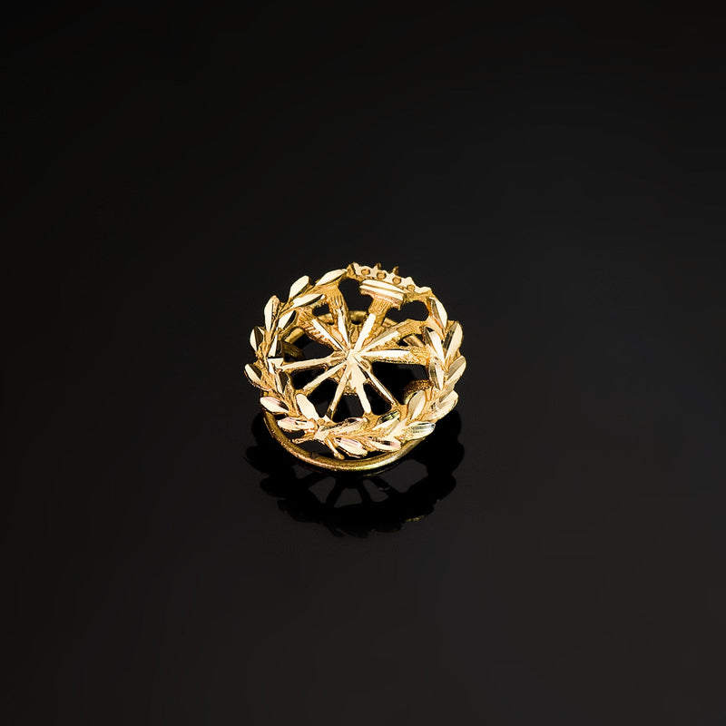 18K Yellow Gold Badge Agricultural Engineer. 15 x 15 mm