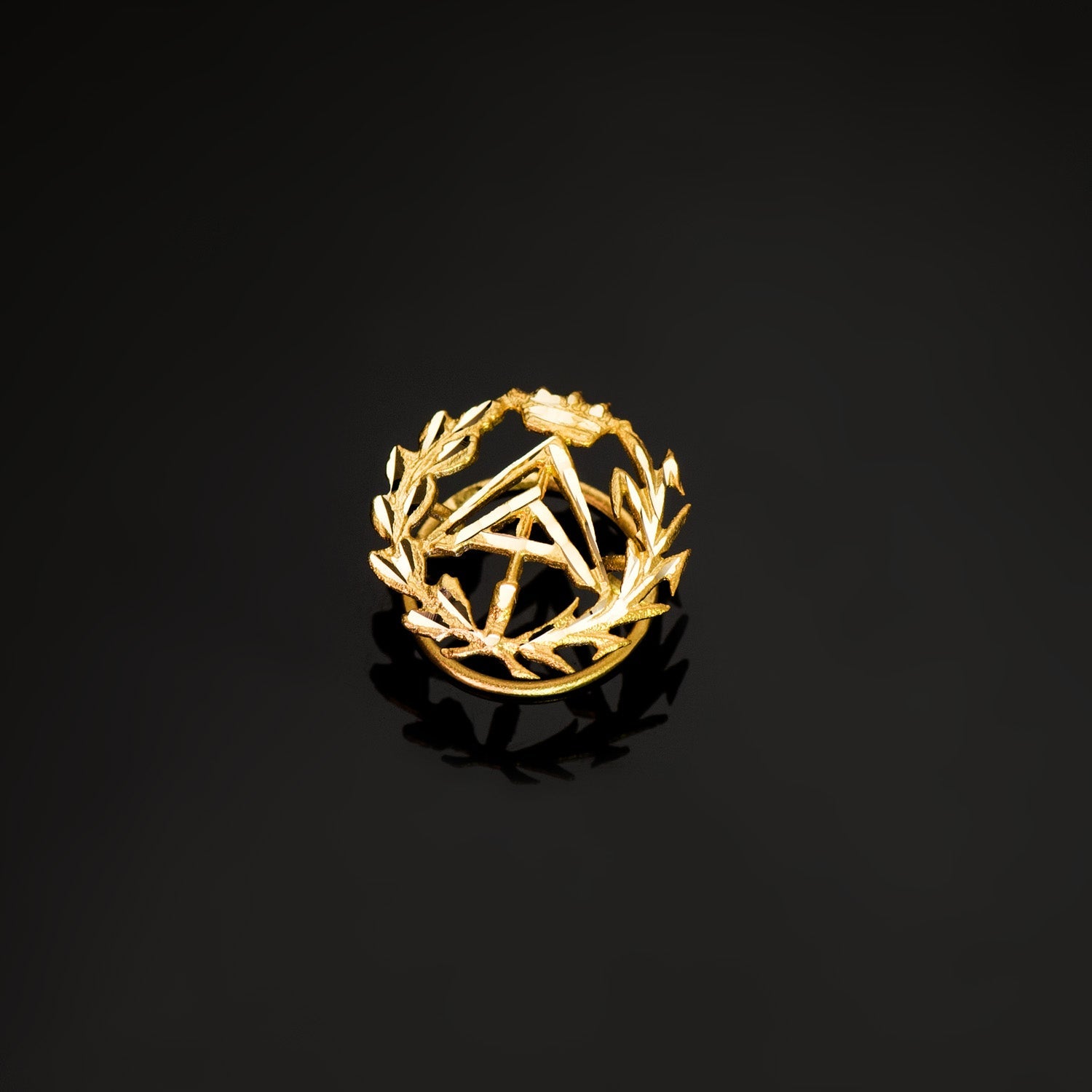 Insigne 18K Or Jaune Conducteur de Travaux (Architecte Technique) 16 x 15 mm