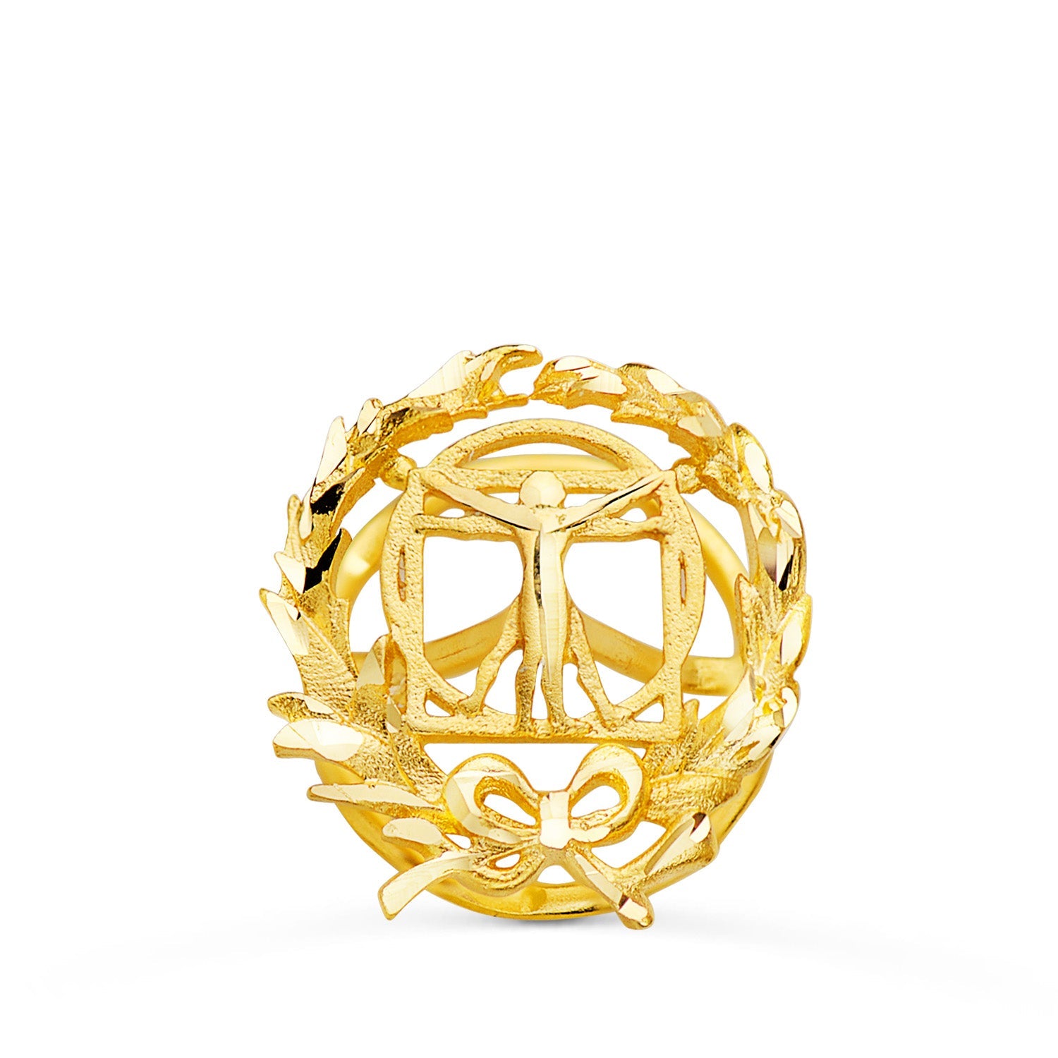 18K Yellow Gold Fine Arts Insignia. 15 x 14 mm