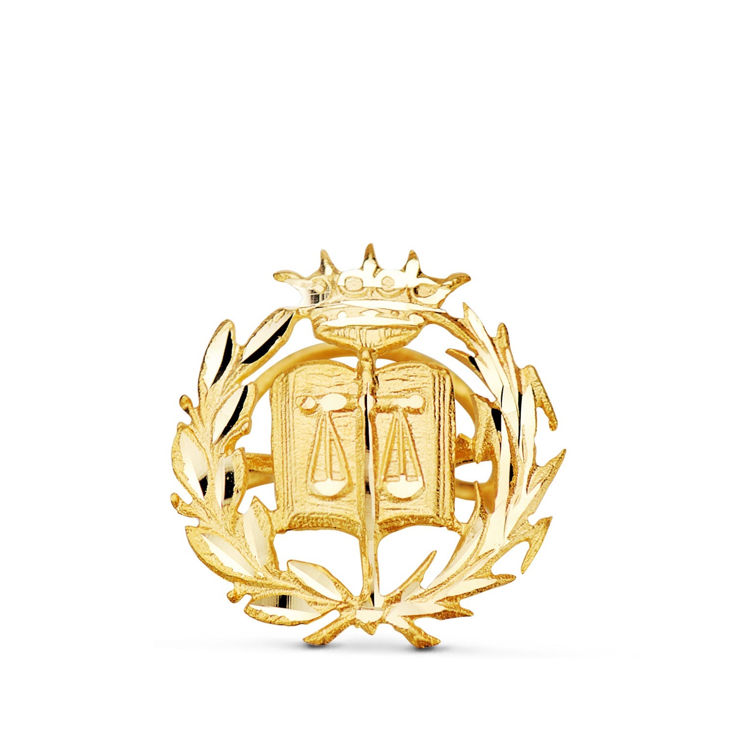 Insigne 18K Or Jaune Droit. 18 x 17 mm