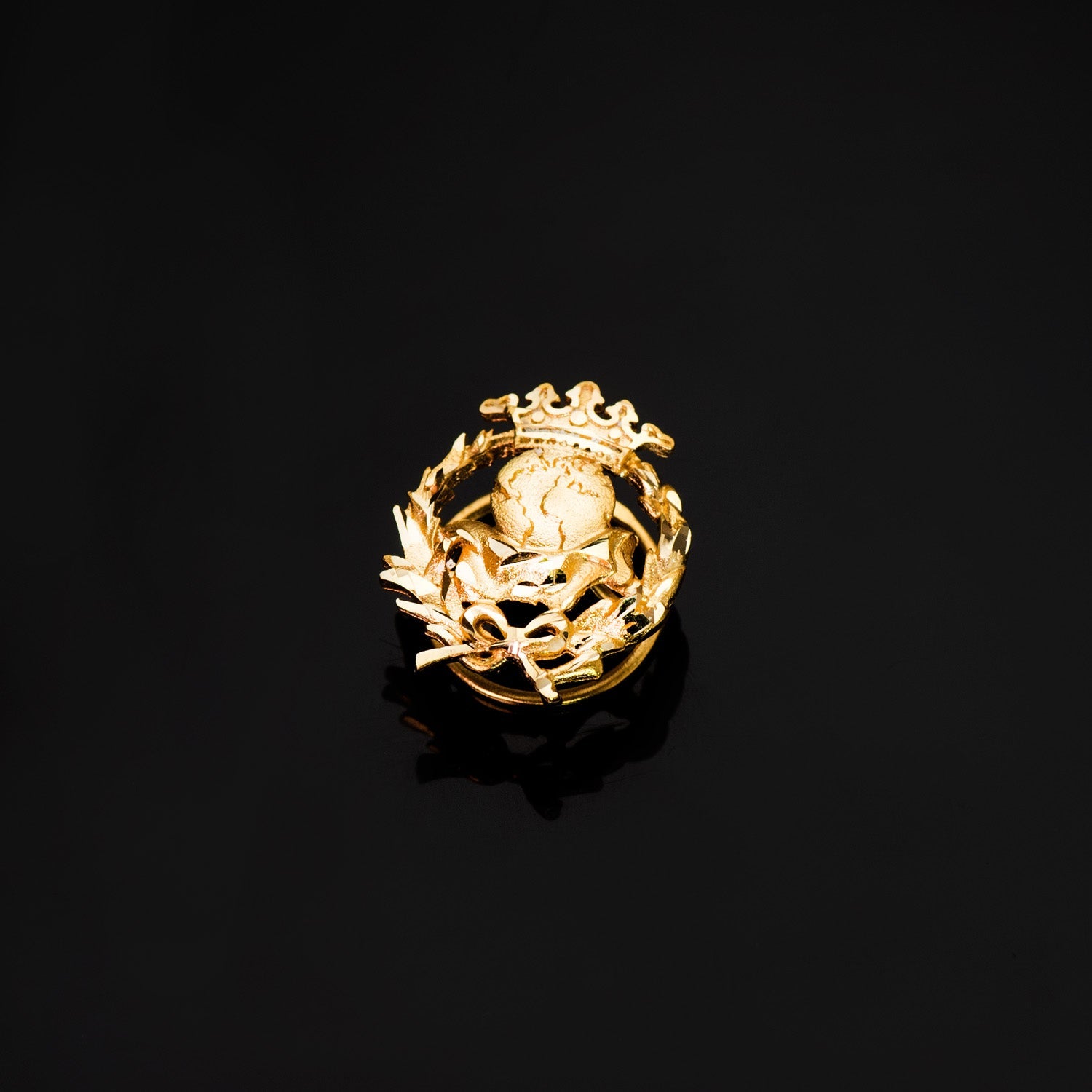 Insigne 18K Or Jaune Géographie 17 x 14 mm