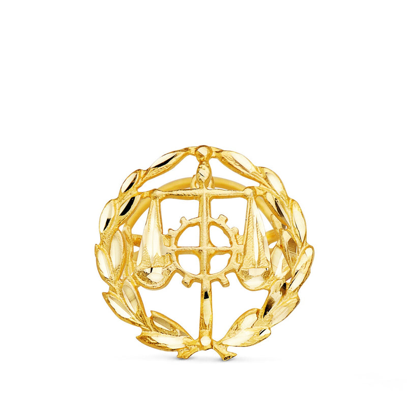 18K Insignia Oro Amarillo Relaciones Laborales (Graduado Social)  16 x 16 mm