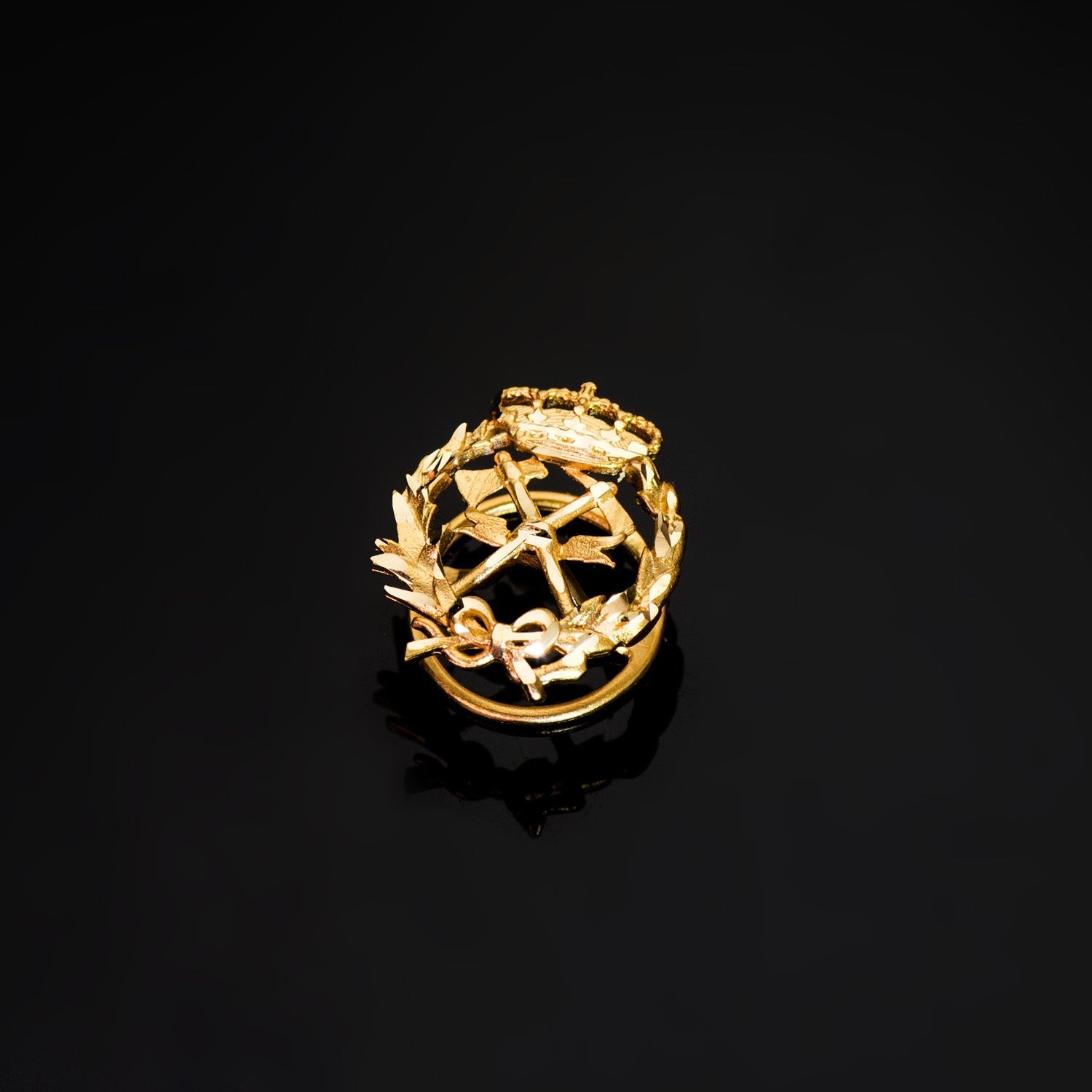 18K Abzeichen Gelbgold Forstingenieur 17 x 14 mm