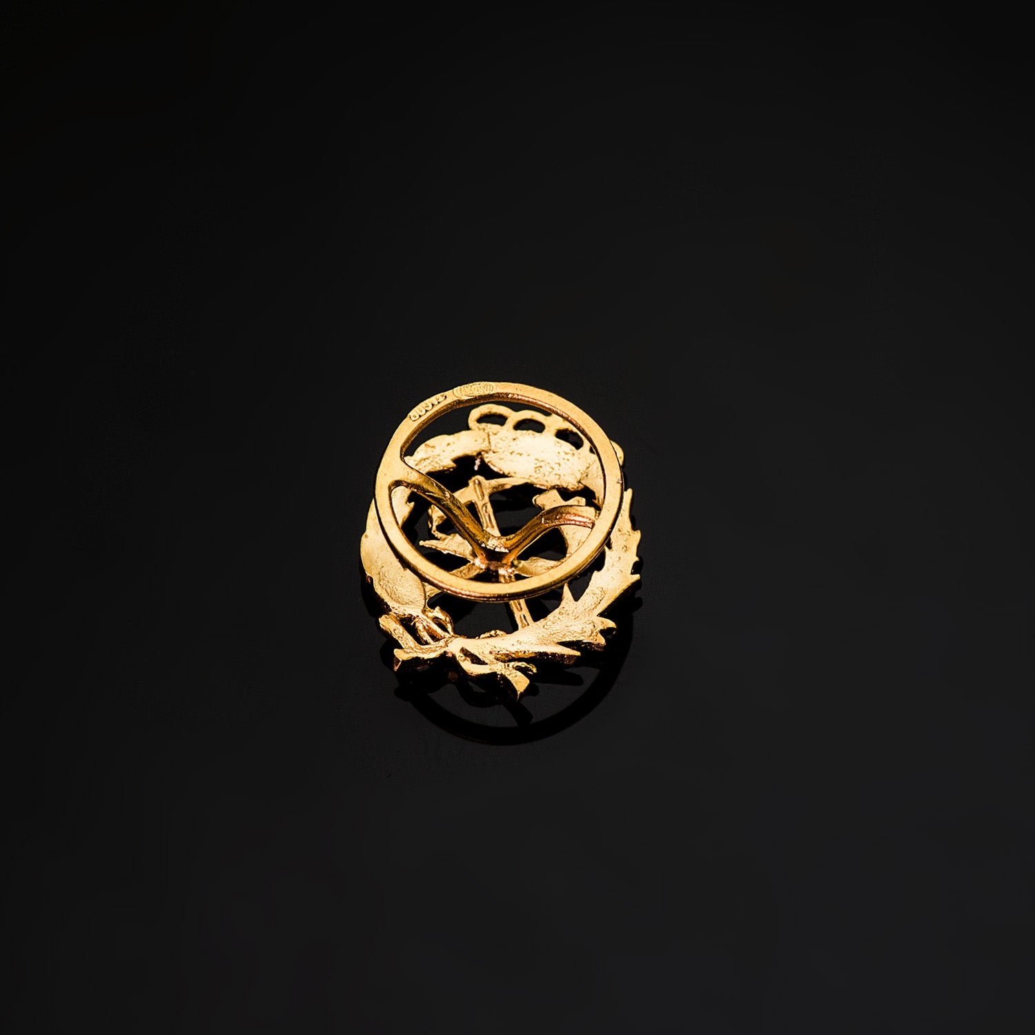 18K Abzeichen Gelbgold Forstingenieur 17 x 14 mm