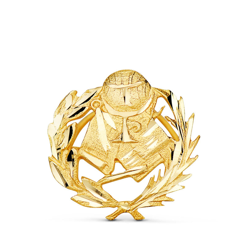 18K Yellow Gold Teaching Badge. 15 x 15 mm