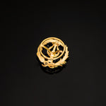 18K Yellow Gold Musician Badge 16 x 14 mm