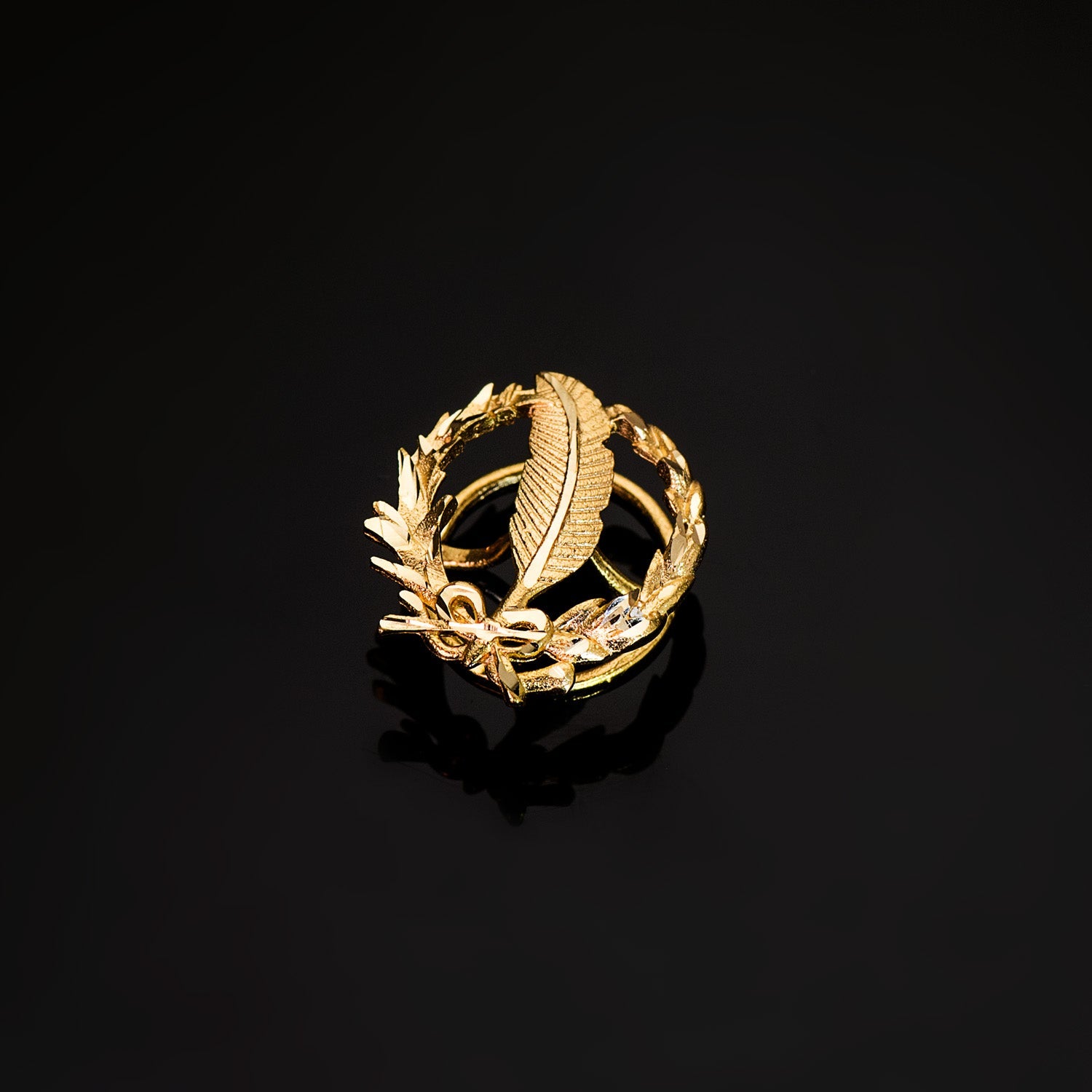 18K Abzeichen Gelbgold Journalismus 17 x 14 mm