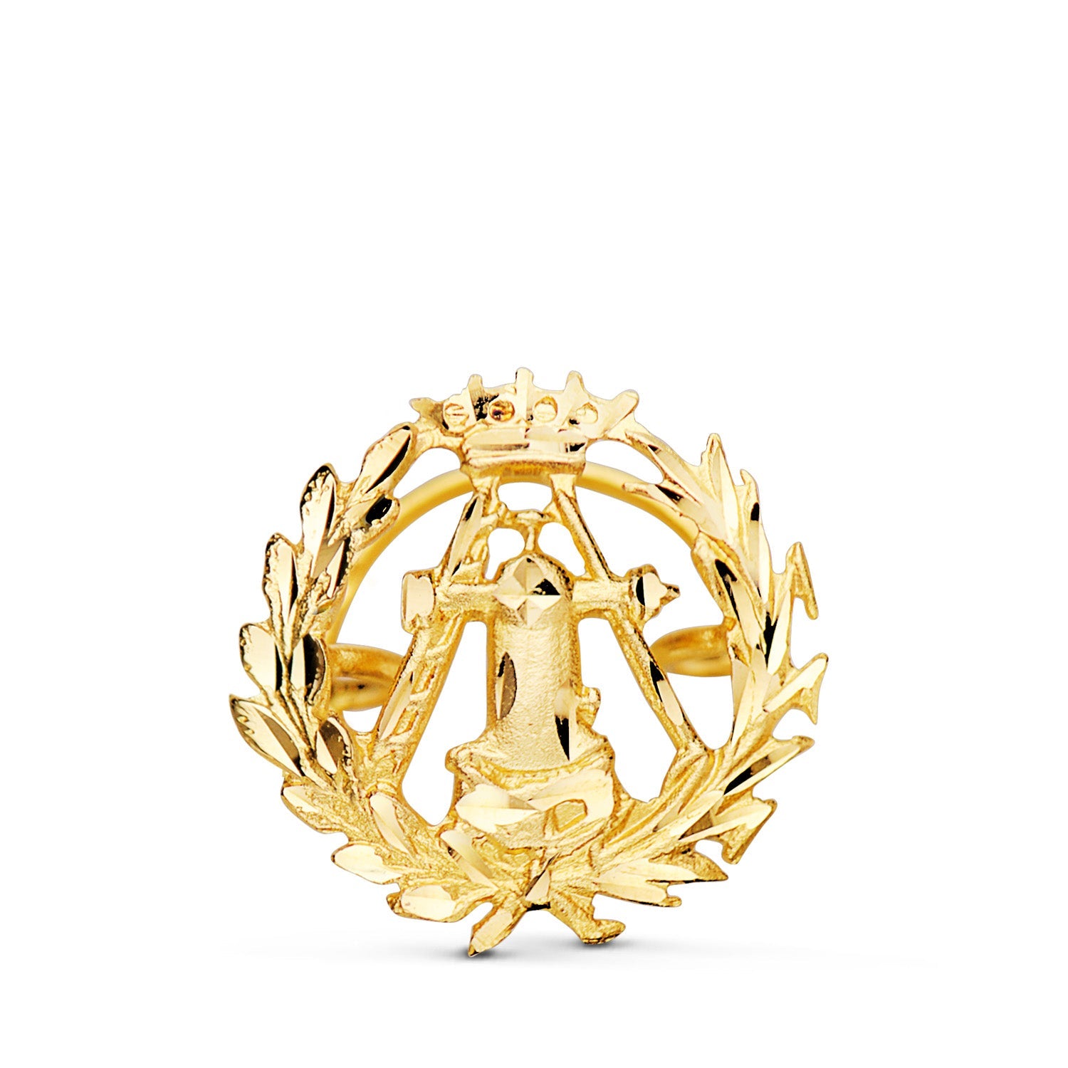18K Yellow Gold Topographer Badge. 16 x 16 mm