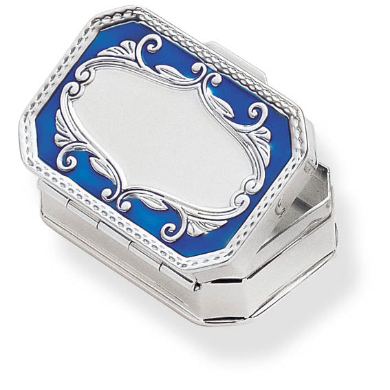 Pastillero Plata Azul Relieve