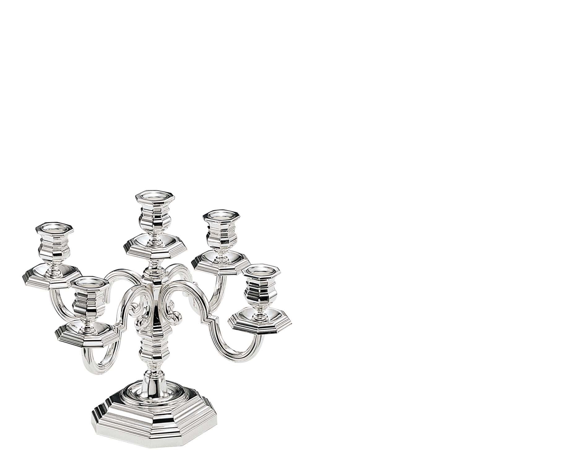 Low English Octagonal Candelabrum 5 Arms