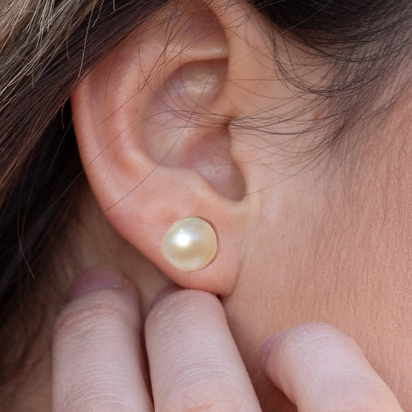 Small Silver Pearl Earrings Classic Design 10 mm