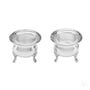 Saleros individuales modelo Inglés de plata de ley 925 con cuenco de cristal