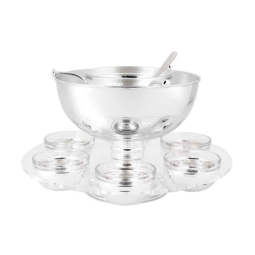 Round Caviar Server with Bowls